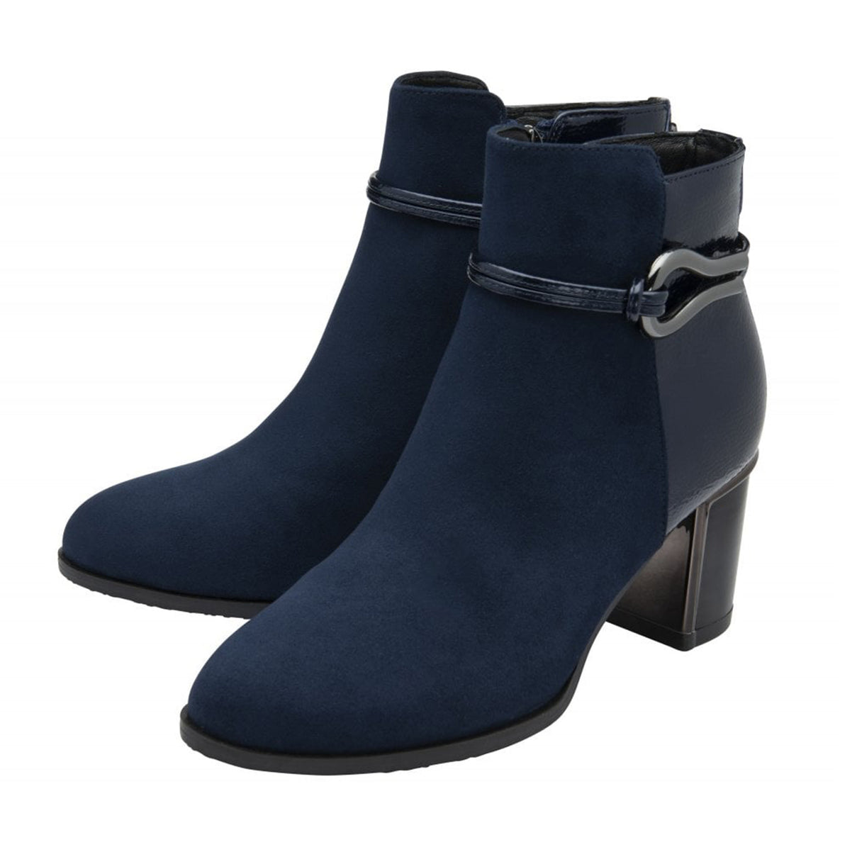 Lotus Ebony Block Heeled Ankle Boots (Size 5) - Navy 8304834 2