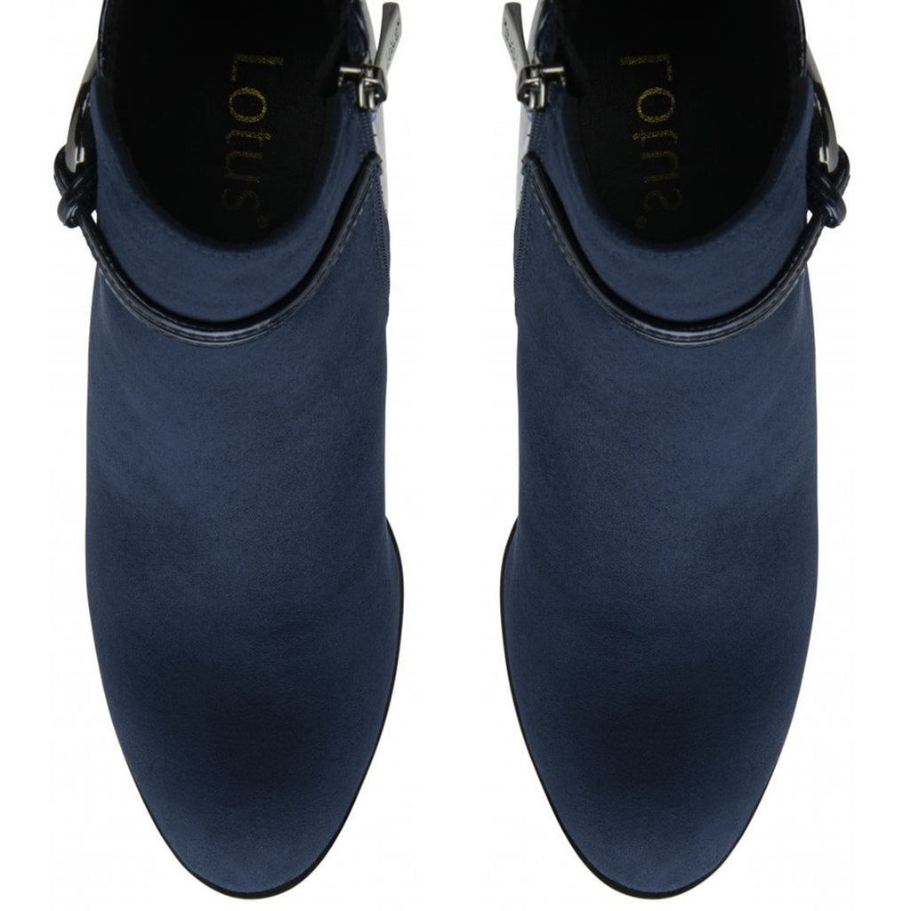 Lotus Ebony Block Heeled Ankle Boots (Size 5) - Navy_8304834_3