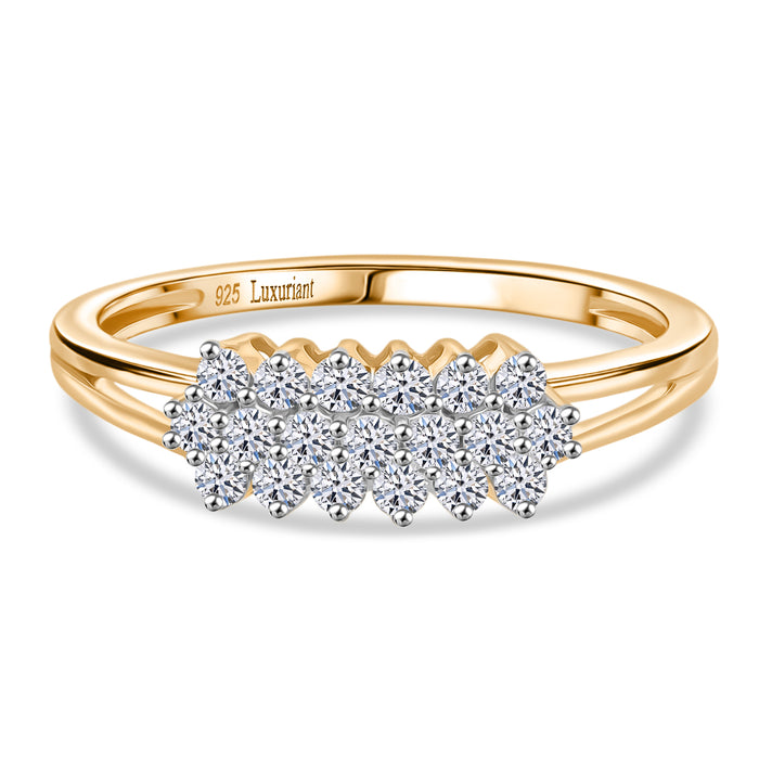 LUXURIANT 0.5 Ct. Lab Grown Diamond Cluster Ring in 18K Vermeil Yellow Gold Plated Sterling Silver 8304847 1