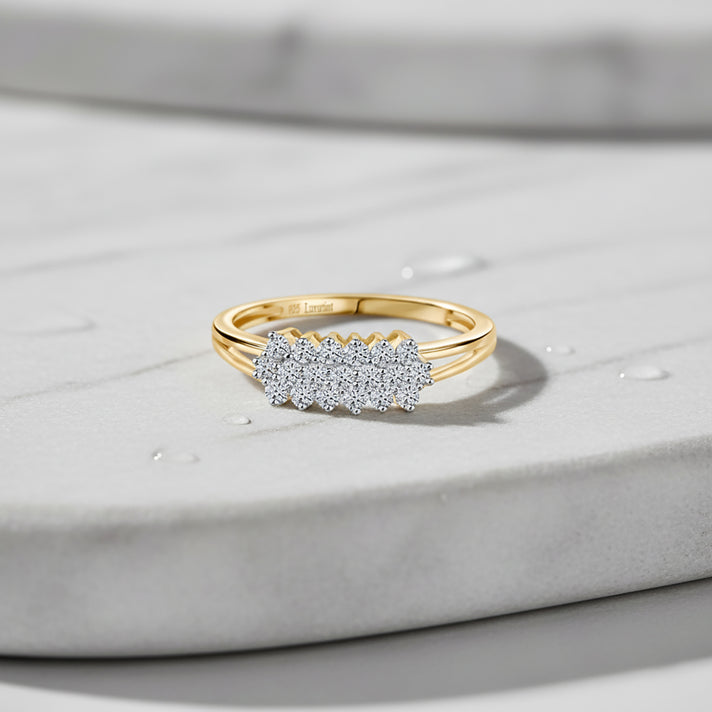 LUXURIANT 0.5 Ct. Lab Grown Diamond Cluster Ring in 18K Vermeil Yellow Gold Plated Sterling Silver 8304847 2