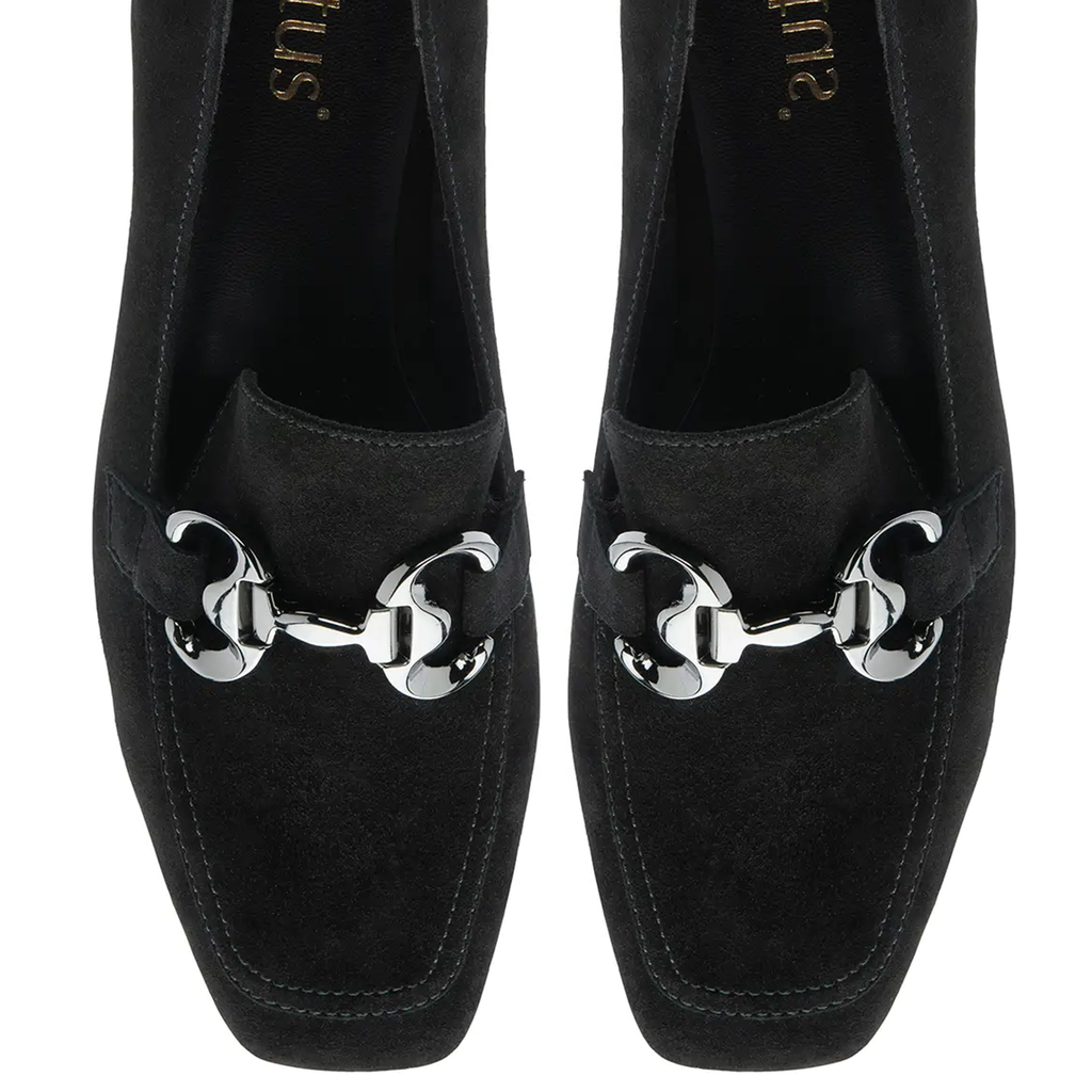 Lotus Ava Suede Block Heel Shoes (Size 6) - Black_8305074_3