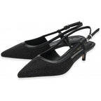 Lotus Bexley Slingback Pointed Toe Kitten Heel (Size 7) - Black_8305110