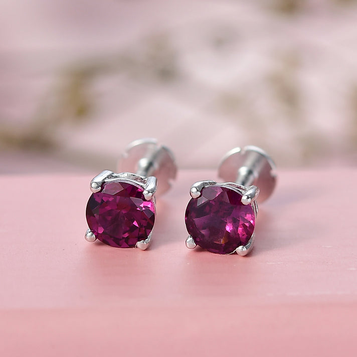 Poke Free Ruby (5mm) July Birthstone Solitaire Stud Earring in 18K Vermeil Yellow Gold Plated Sterling Silver 8305366 2