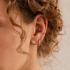 Royal Bali Collection - D'Joy Aquamarine Solitaire Stud Earring with Screw Back in Yellow Gold Plated Sterling Silver_8305360_5