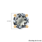 Royal Bali Collection - D'Joy Aquamarine Solitaire Stud Earring with Screw Back in Yellow Gold Plated Sterling Silver_8305360_8