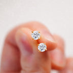 Royal Bali Collection - D'Joy Moissanite Solitaire Stud Earring with Screw Back in 18K Vermeil Yellow Gold Plated Sterling Silver_8305361_4