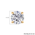 Royal Bali Collection - D'Joy Moissanite Solitaire Stud Earring with Screw Back in 18K Vermeil Yellow Gold Plated Sterling Silver_8305361_8