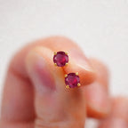 Royal Bali Collction - D'Joy African Ruby Solitaire Earring with Screw Back in 18K Vermeil Yellow Gold Plated Sterling Silver 1.46 Ct._8305366_4