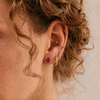 Royal Bali Collction - D'Joy African Ruby Solitaire Earring with Screw Back in 18K Vermeil Yellow Gold Plated Sterling Silver 1.46 Ct._8305366_5