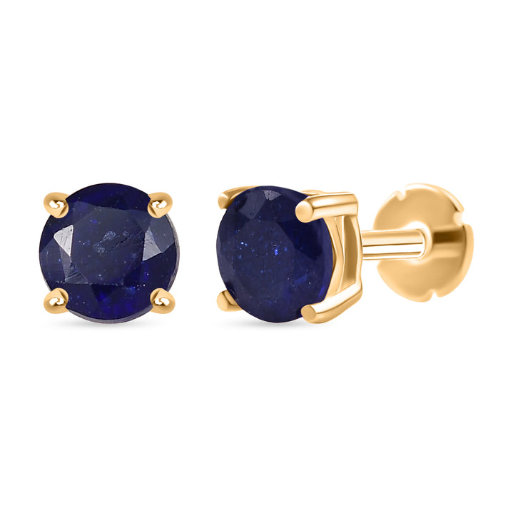 Poke Free Ruby (5mm) July Birthstone Solitaire Stud Earring in 18K Vermeil Yellow Gold Plated Sterling Silver 8305366 1