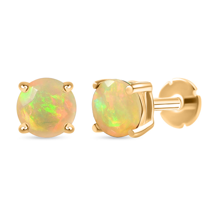 Poke Free Blue Sapphire (5mm) September Birthstone Solitaire Stud Earring in 18K Vermeil Yellow Gold Plated Sterling Silver 8305368 1