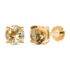 Royal Bali Collection - D'Joy Citrine Solitaire Earring with Screw Back in 18K Vermeil Yellow Gold Plated Sterling Silver_8305370
