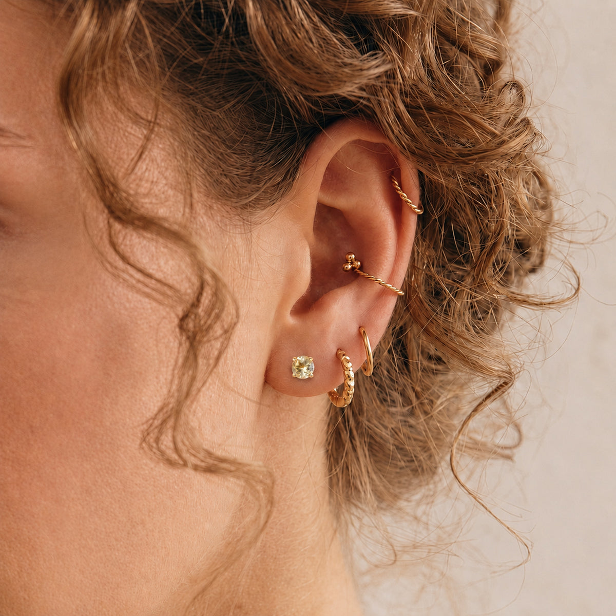 Poke Free Citrine (5mm) November Birthstone Solitaire Stud Earring in 18K Vermeil Yellow Gold Plated Sterling Silver 8305370 5