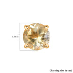 Royal Bali Collection - D'Joy Citrine Solitaire Earring with Screw Back in 18K Vermeil Yellow Gold Plated Sterling Silver_8305370_8