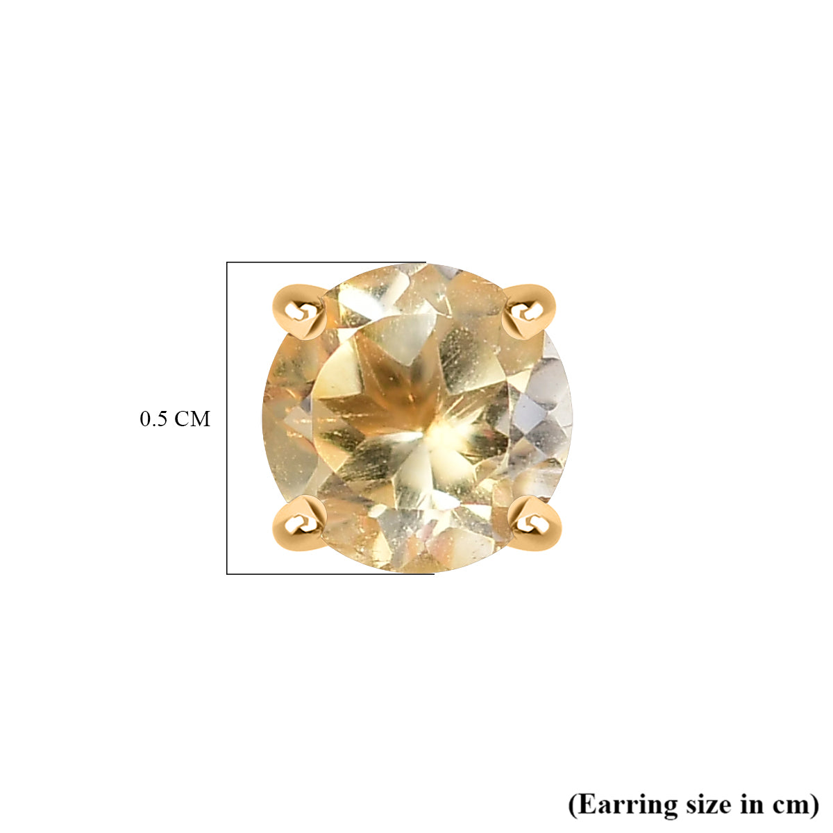 Poke Free Citrine (5mm) November Birthstone Solitaire Stud Earring in 18K Vermeil Yellow Gold Plated Sterling Silver 8305370 8