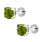 Royal Bali Collection - D'Joy Peridot Earring with Screw Back in Rhodium Overlay Sterling Silver 1.06 Ct._8305394_3