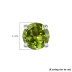 Royal Bali Collection - D'Joy Peridot Earring with Screw Back in Rhodium Overlay Sterling Silver 1.06 Ct._8305394_6