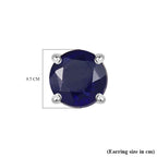 Royal Bali Collection - D'Joy Fissure Filled Blue Sapphire Stud Earring with Screw Back in Rhodium Overlay Sterling Silver 1.51 Ct._8305395_6