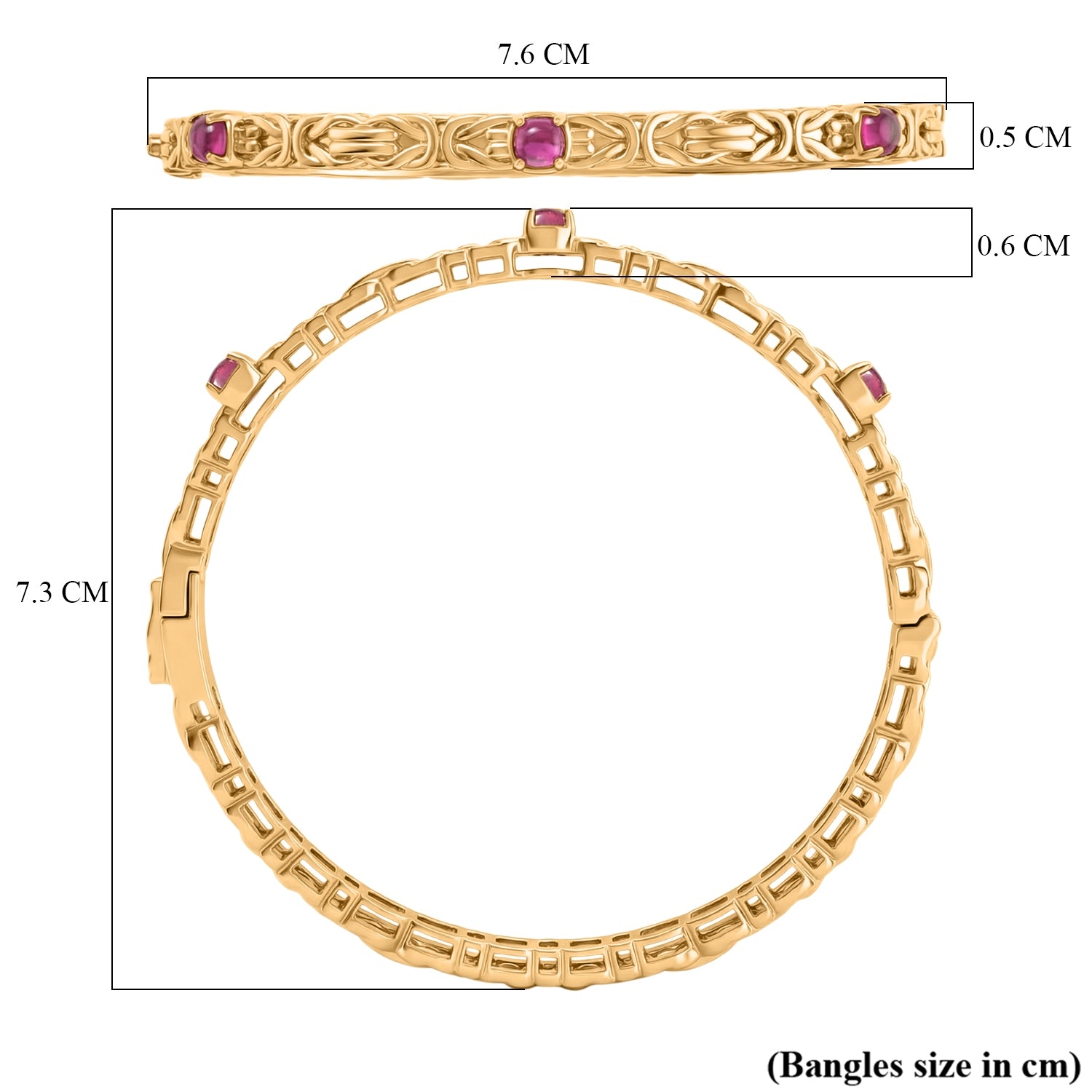 EverTrue African Ruby Full Bangle Pure Yellow Brass  1.740  Ct. 8305697 6