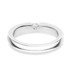 Moissanite Ring in Tension Setting Platinum Overlay Sterling Silver