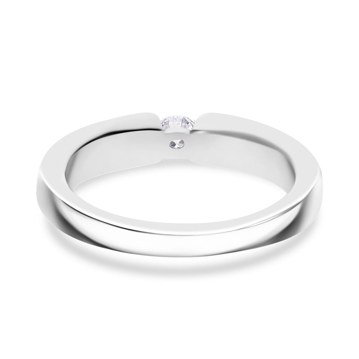 Moissanite Ring in Tension Setting Platinum Overlay Sterling Silver V32738030 3