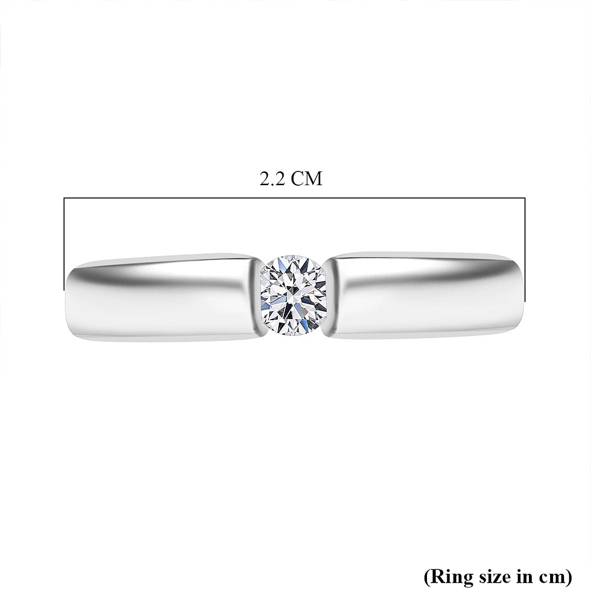 Moissanite Ring in Tension Setting Platinum Overlay Sterling Silver V32738030 4