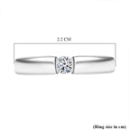 Moissanite Ring in Tension Setting Platinum Overlay Sterling Silver