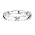 Moissanite Ring in Tension Setting Platinum Overlay Sterling Silver_8306004