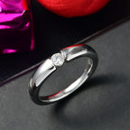 Moissanite Ring in Tension Setting Platinum Overlay Sterling Silver_8306004_1