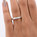 Moissanite Ring in Tension Setting Platinum Overlay Sterling Silver_8306004_2