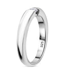 Moissanite Ring in Tension Setting Platinum Overlay Sterling Silver_8306004_3