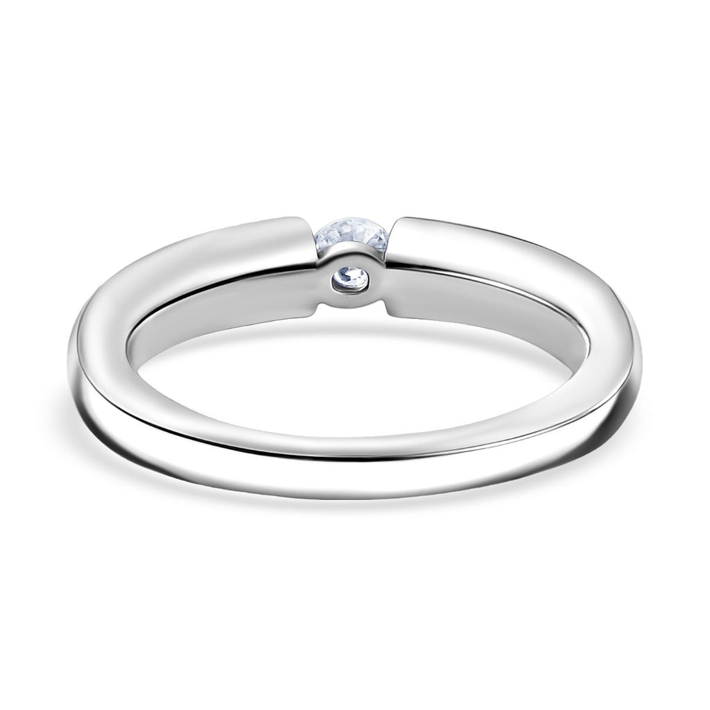 Moissanite Ring in Tension Setting Platinum Overlay Sterling Silver_8306004_4