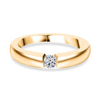 Moissanite Tension Setting Ring in Yellow Gold Plated Sterling Silver