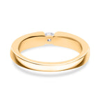 Moissanite Tension Setting Ring in Yellow Gold Plated Sterling Silver