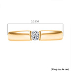 Moissanite Tension Setting Ring in Yellow Gold Plated Sterling Silver