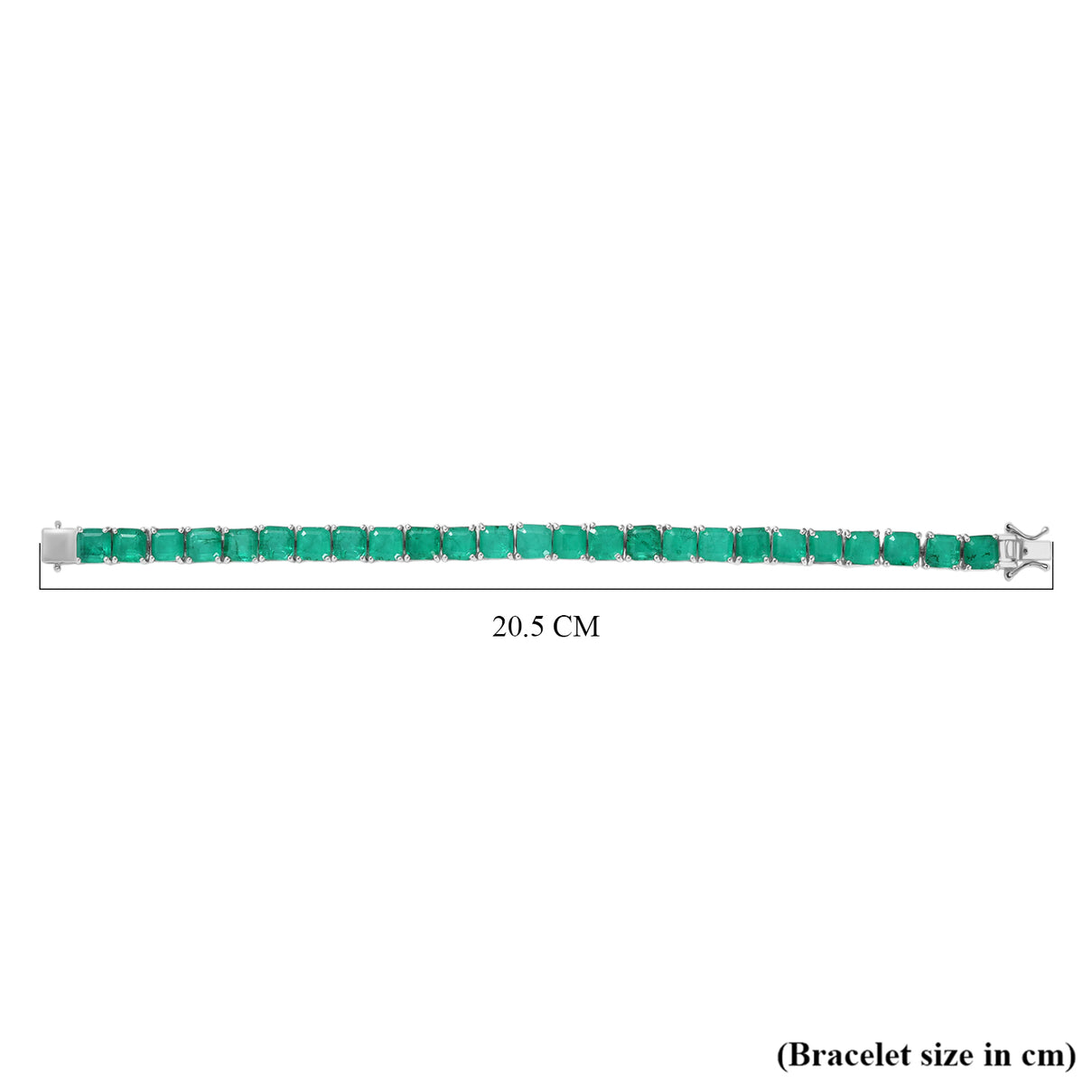 D'Joy Emeraldine Triplet Quartz Line Bracelet (Size 7.5) with GB Lock Box in Rhodium Overlay Sterling Silver 39.58 Ct, Silver Wt. 16.00 Gms. 8306129 5