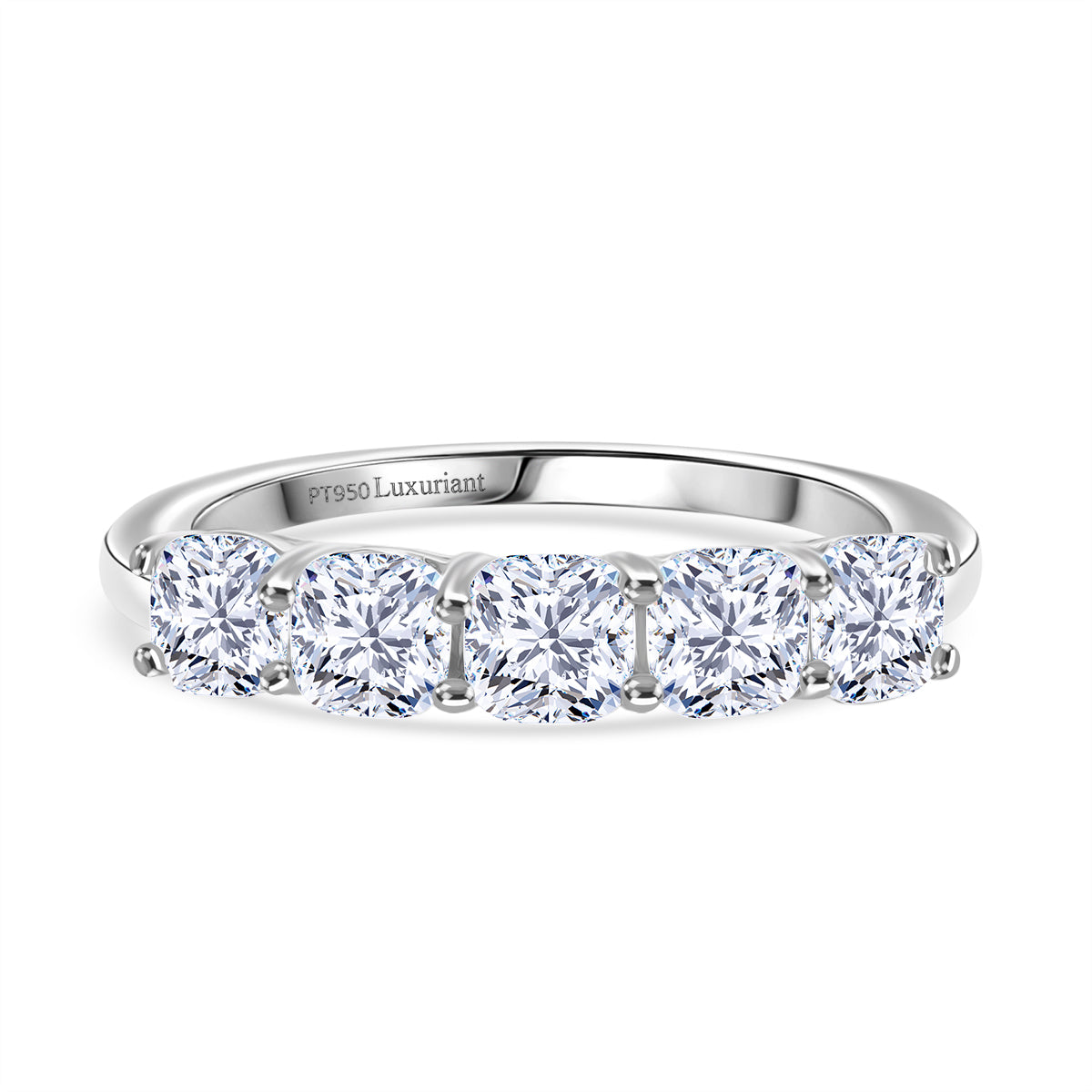 LUXURIANT 2 Ct. Lab Grown Diamond 5 Stone Ring in 950 Platinum, SGL Certified 8306321 0