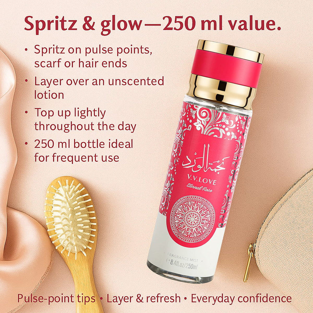 Laurelle Eternal Rose Fragrance Mist 250ml | Strawberry, Vanilla &amp; Amber 8306410 4