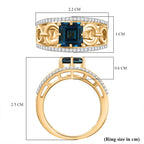GP - Snaffle Collection Marambaia London Blue Topaz, Blue Sapphire & White Zircon Ring in 18K Vermeil Yellow Gold Plated Sterling Silver 3.57 Ct._8307819_6