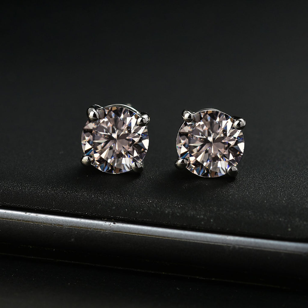 Luxuriant 950 Platinum SGL Certified Lab Grown Diamond (VS/EF) Solitaire Stud Earring with Screw Back 2.00 Ct, Platinum Wt. 2.60 Gms._8307856_1