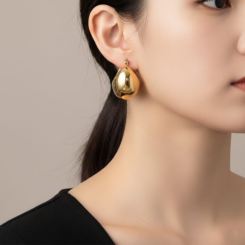 Designer Inspired-Half Hoop Earring with Clasp 8308622 3