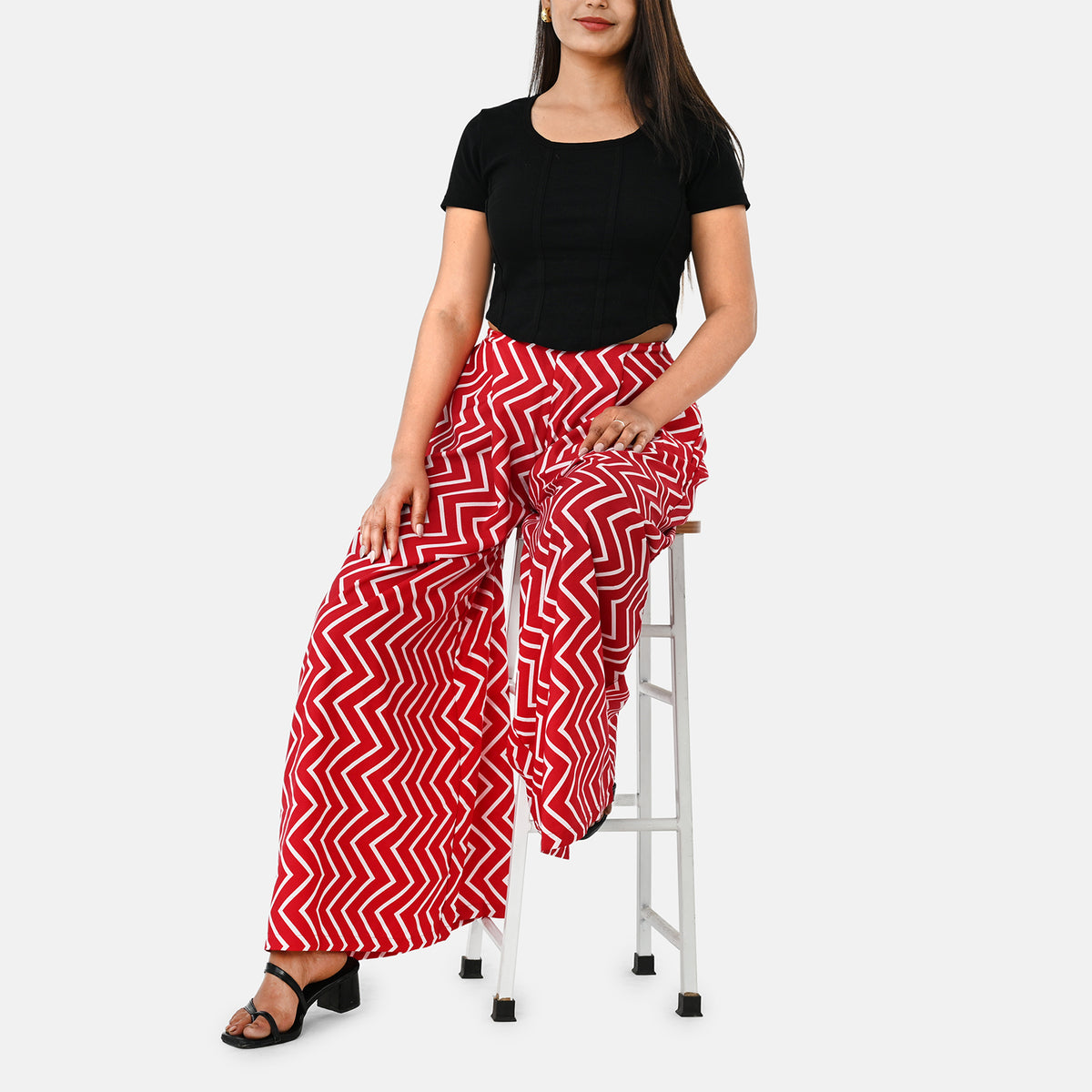 &amp; Maisi Printed Jean and Pant/Trouser (Size - XXL) - Red White V32637014 6