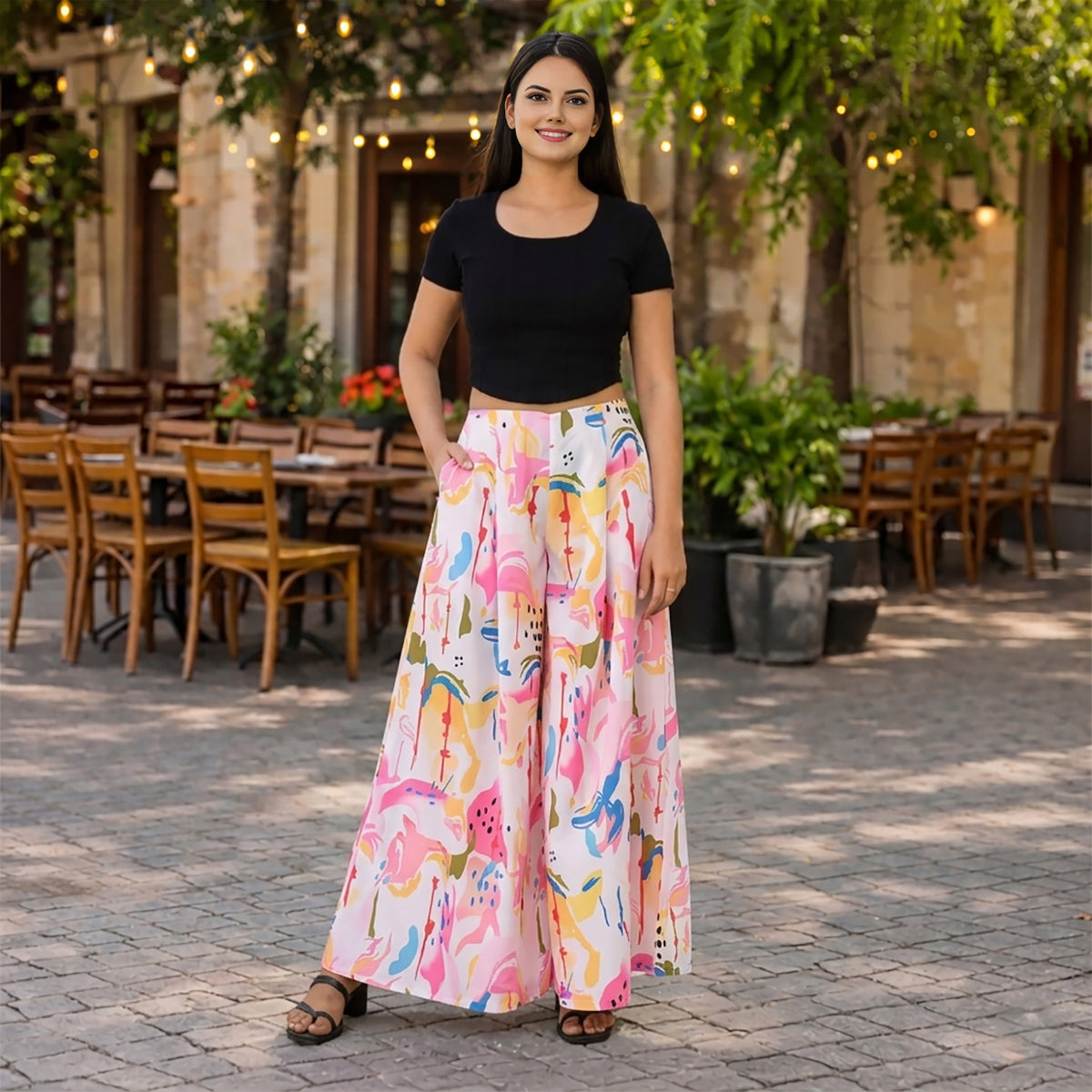 &amp; Maisi Printed Jean and Pant/Trouser (Size - XXL) - Cream V32637501 2