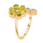 D'Joy Peridot, Swiss Blue Topaz & White Zircon Ring in Yellow Gold Plated Sterling Silver 3.88 Ct._8309332_3