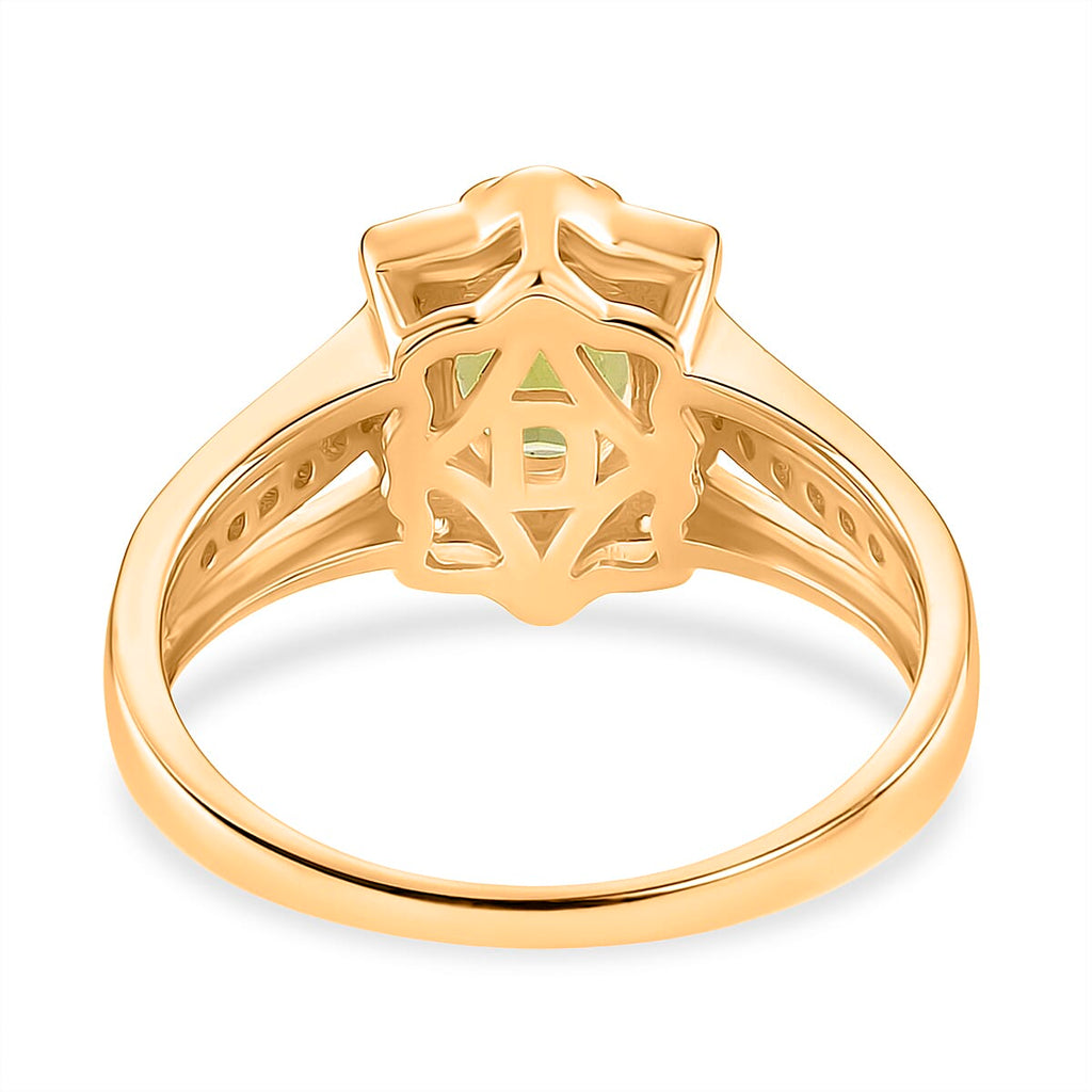 D'Joy Peridot & White Zircon Ring in Yellow Gold Plated Sterling Silver 2.04 Ct._8309392_4