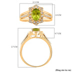 D'Joy Peridot & White Zircon Ring in Yellow Gold Plated Sterling Silver 2.04 Ct._8309392_5