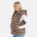 La Marey Faux Fur Hoodie Gilet (Size 8 to 16) - Light Brown_8310045_4