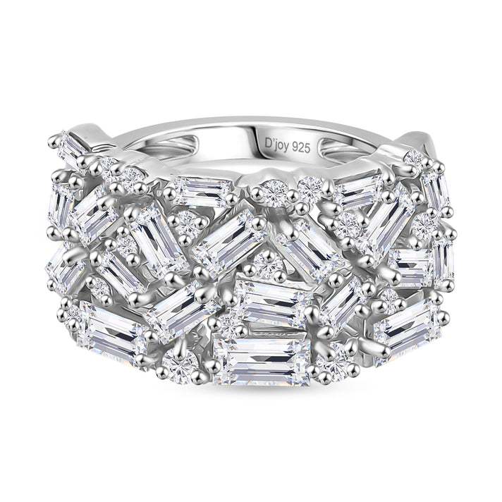 2.4 Ct. Moissanite Cluster Ring in Rhodium Sterling Silver 8310196 1