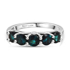 Rhapsody 950 Platinum AAAA Mutuca Indicolite & Natural White Diamond (VS/E-F) 5 Stone Ring 1.20 Ct, Platinum Wt. 5.03 Gms._8310274