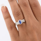 D'Joy Tanzanite & White Diamond Ring in Rhodium Overlay Sterling Silver 0.76 Ct._8310444_2